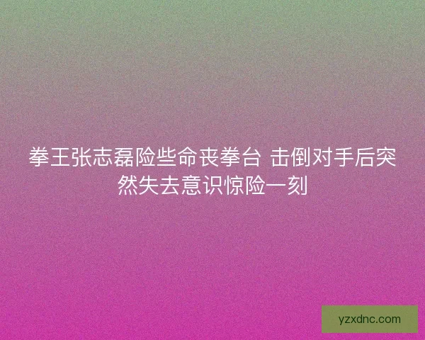 拳王张志磊险些命丧拳台 击倒对手后突然失去意识惊险一刻